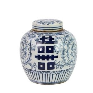 💙🤍 Blue & White Double Happiness Ginger Jar